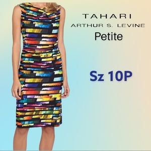 Tahari ASL Rainbow Brushstroke Dress | 10P